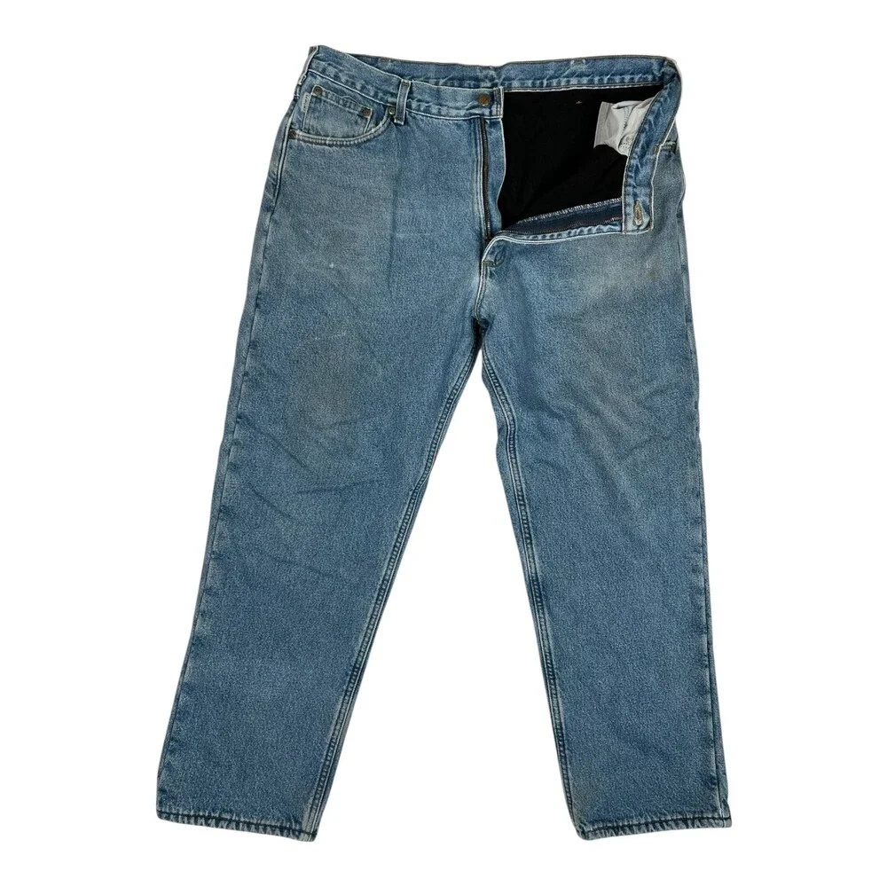 Vintage Carhartt Insulated Lined Denim Jeans Men's Size 40x32 Blue Medium Wash